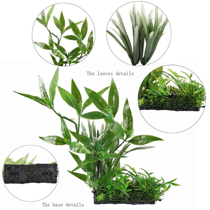 CNZ Aquarium Decor Fish Tank Decoration Ornament Artificial Plastic Plant Green 13" Tall - Image 2